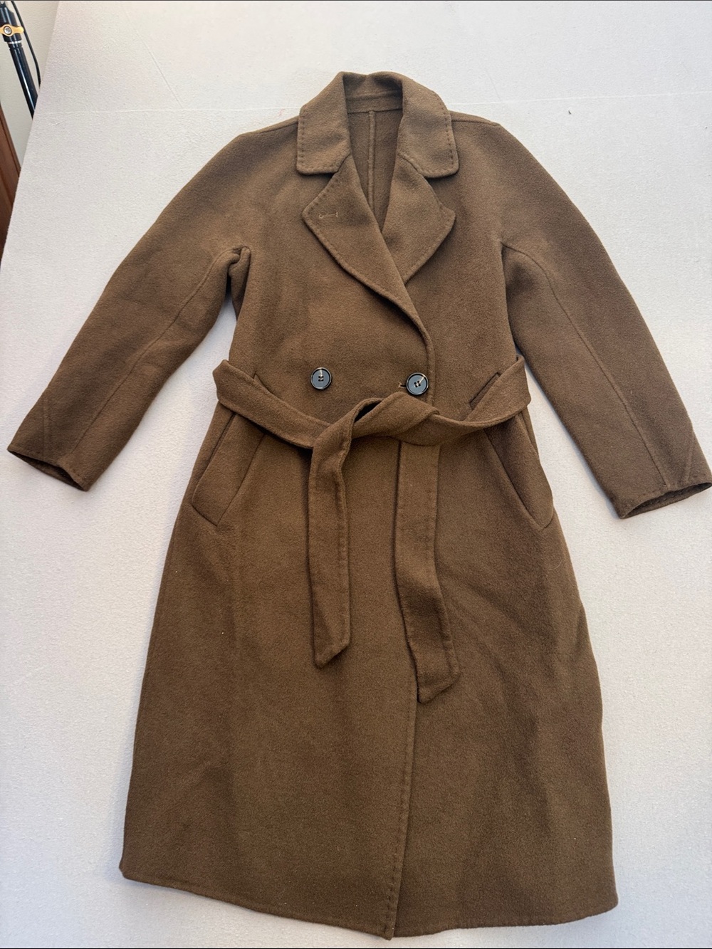 Max Mara Women's Long Belted Wool Coat - Brown